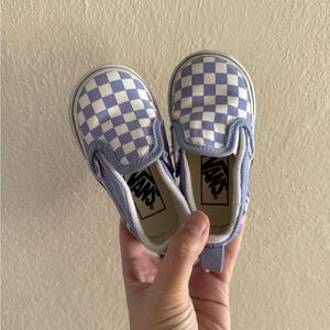 Vans Kids/Infant Blue Checkered Slip-On Shoes